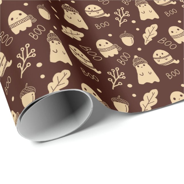 Mysigt Fall Spooky Spöken Presentpapper (Rullad Hörn)