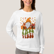 Mysigt Fall Vibes Säsong Gnome Graphic Shirt