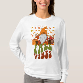 Mysigt Fall Vibes Säsong Gnome Graphic Shirt T