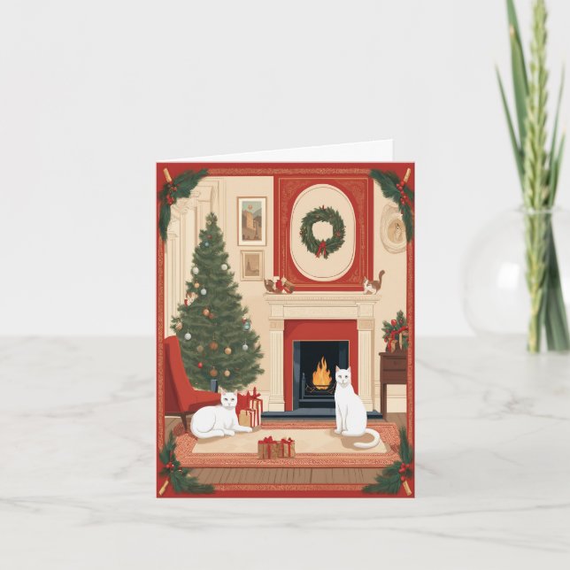 Mysigt Fireside - Classicism Vintage-julklapp Helgkort (Framsida)