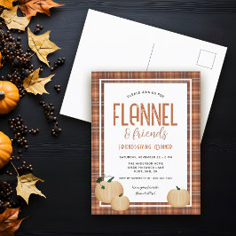 Mysigt Flanell och Vänner Friendsgiving-middag Helg Vykort