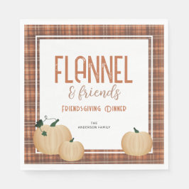 Mysigt Flanell och Vänner Friendsgiving-middag Pappersservett