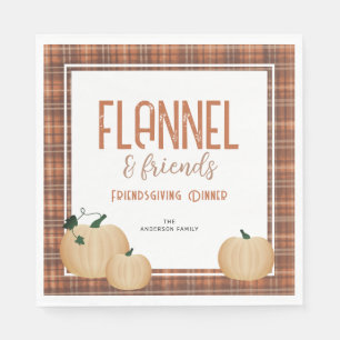 Mysigt Flanell och Vänner Friendsgiving-middag Pappersservett