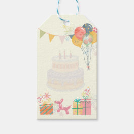 Mysigt födelsedagskort presentetikett