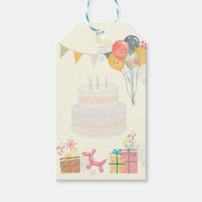 Mysigt födelsedagskort presentetikett (Framsidan)