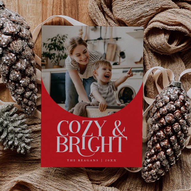 Mysigt fotorött kort för Bright Elegant Helgdag (Skapare uppladdad)