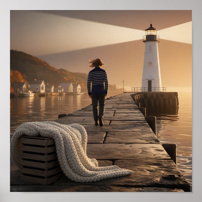 Mysigt fyr Walk Nautical Fall Serenity Poster (Framsidan)