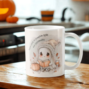 Mysigt Ghost-läsning med Pumpkin Spice & Fall Vibe Kaffemugg