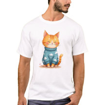 Mysigt Ginger Cat i en Cloud Sweater