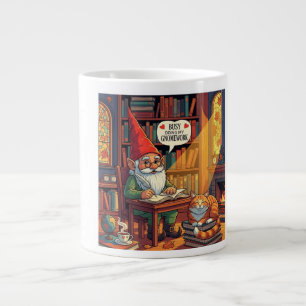 Mysigt gnome som gör sin ramverk jumbo mugg