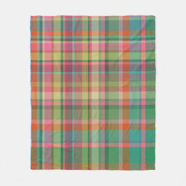 Mysigt Grönt i Mönster, färgfull, julklapp Fleecefilt