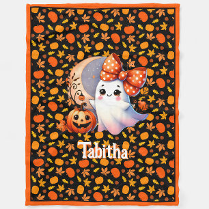 Mysigt Halloween Baby Blanket Add Namn Cute Ghost  Fleecefilt