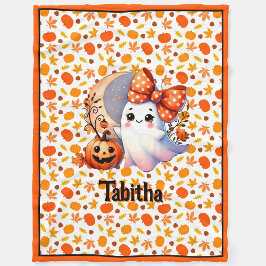 Mysigt Halloween Baby Blanket Add Namn Cute Ghost  Fleecefilt