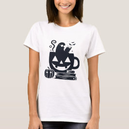 Mysigt Halloween Ghost Läsning T Shirt