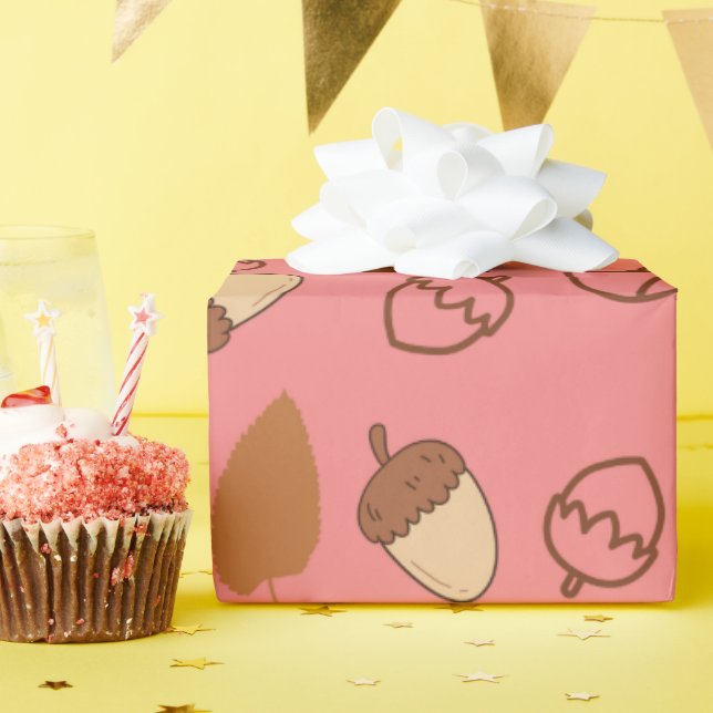 Mysigt hasselnötssluten förpackning Papper för Fal Presentpapper (Födelsedagsfest)