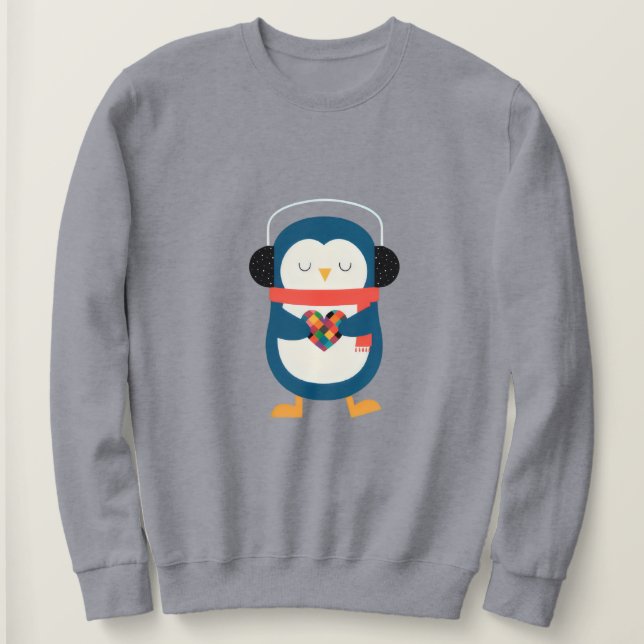 Mysigt Heart Penguin T Shirt (Design framsida)
