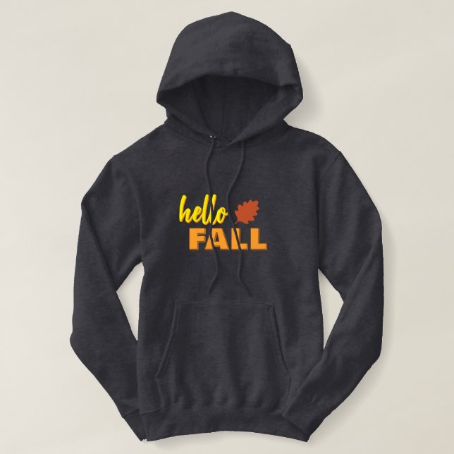 Mysigt "Hej Fall", färglöst Grått T Shirt (Design framsida)