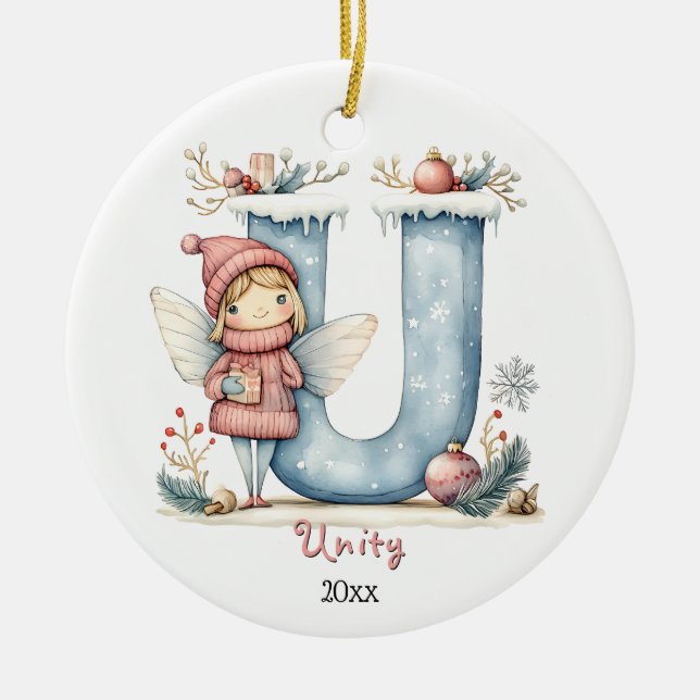 Mysigt Helgdag för första Personligen i julafton Julgransprydnad Keramik (Framsidan)