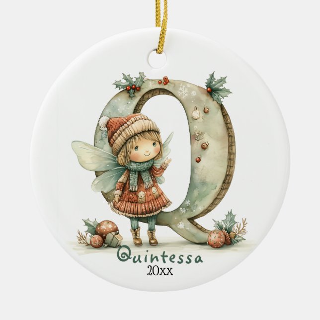 Mysigt Helgdag för första Personligen i julafton Julgransprydnad Keramik (Framsidan)