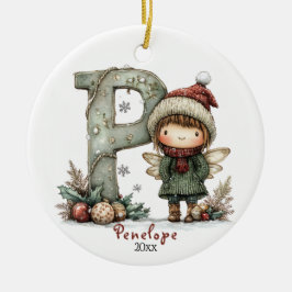 Mysigt Helgdag för första Personligen i julafton Julgransprydnad Keramik