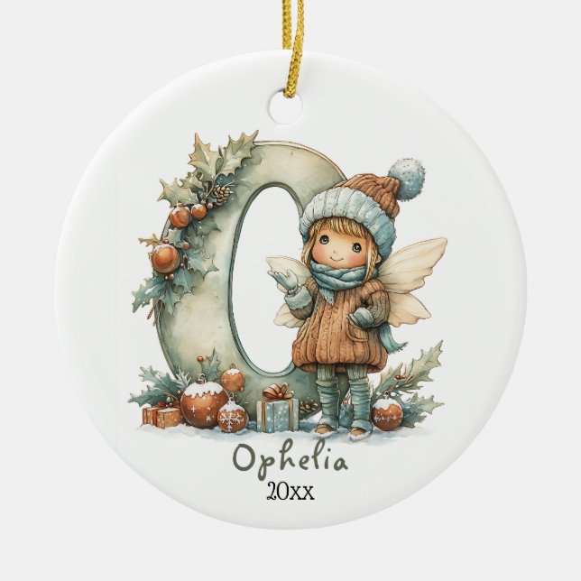 Mysigt Helgdag för första Personligen i julafton Julgransprydnad Keramik (Framsidan)