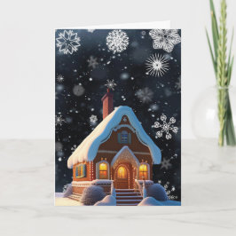 Mysigt Helgdag Gingerbröd Cottage Helgkort