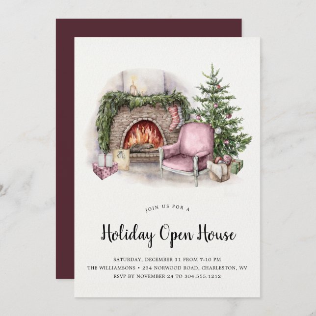 Mysigt Helgdag - inbjudan till hemmet för Helgdag, (Fram/baksida)