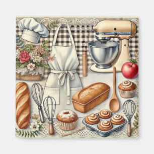 Mysigt Hemmaderingscen med Apron Magnet