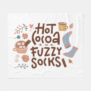 Mysigt Hett Kakao- och Fuzzy Sockers-design Fleecefilt