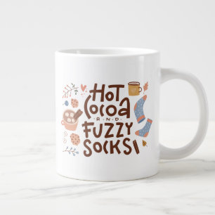 Mysigt Hett Kakao- och Fuzzy Sockers-design Jumbo Mugg