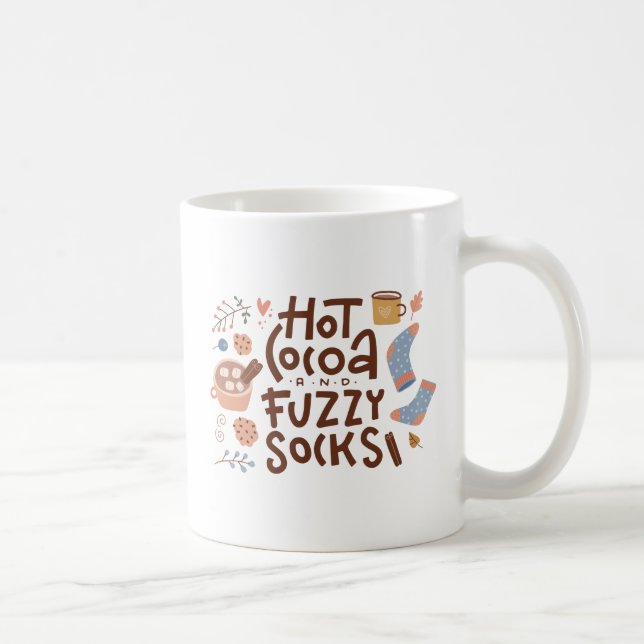 Mysigt Hett Kakao- och Fuzzy Sockers-design Kaffemugg (Höger)