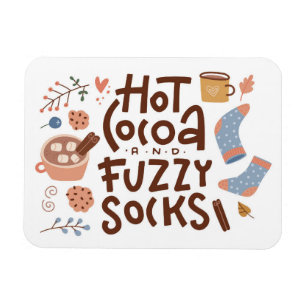 Mysigt Hett Kakao- och Fuzzy Sockers-design Magnet