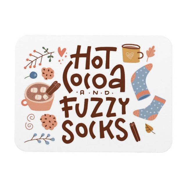 Mysigt Hett Kakao- och Fuzzy Sockers-design Magnet (Horisontell)