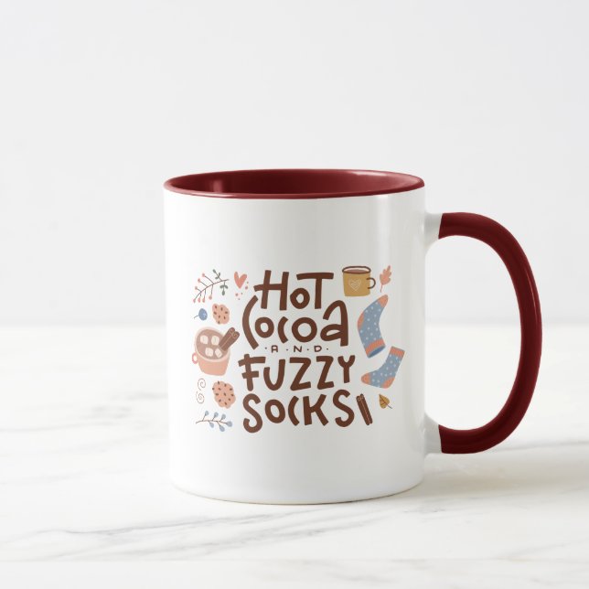 Mysigt Hett Kakao- och Fuzzy Sockers-design Mugg (Höger)