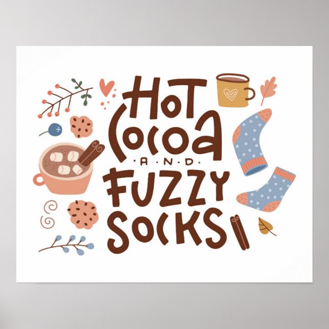 Mysigt Hett Kakao- och Fuzzy Sockers-design Poster (Framsidan)