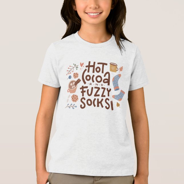 Mysigt Hett Kakao- och Fuzzy Sockers-design T Shirt (Framsida)