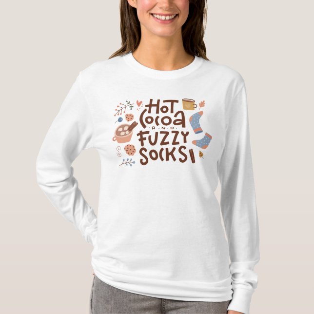 Mysigt Hett Kakao- och Fuzzy Sockers-design T Shirt (Framsida)