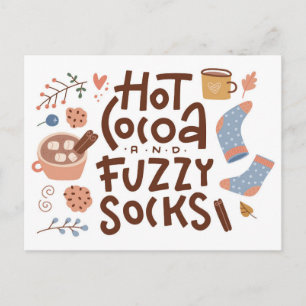 Mysigt Hett Kakao- och Fuzzy Sockers-design Vykort