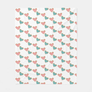 Mysigt hjärtfläckig vevett fleecefilt