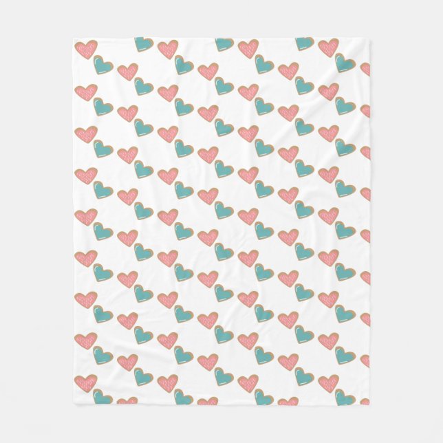 Mysigt hjärtfläckig vevett fleecefilt (Framsidan)