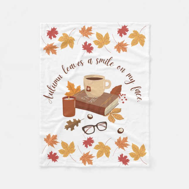 Mysigt höstblankett fleecefilt (Framsidan)