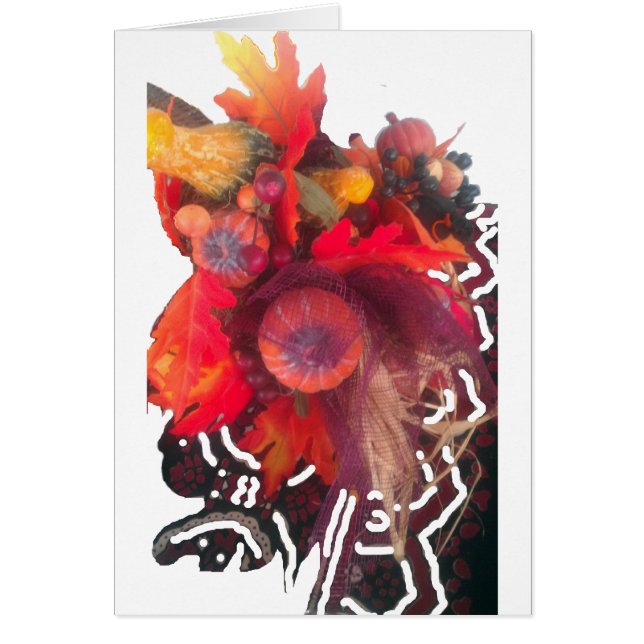 Mysigt höstdiagram - falldekoration och gåvor hälsningskort (Framsidan)