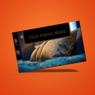 Mysigt Hostel Brown Blue Photo Rustic Old Snyggt Visitkort