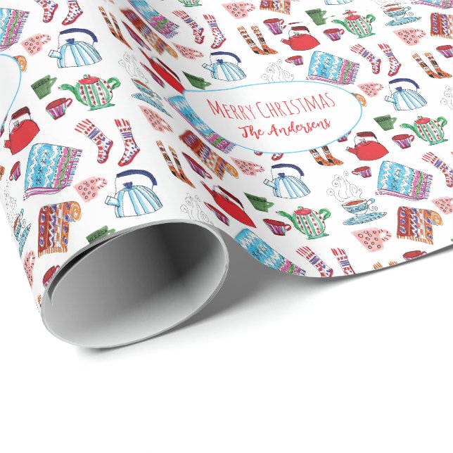 Mysigt Hygge-Personlig med julhandsritning Presentpapper (Rullad Hörn)