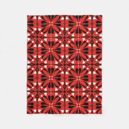 Mysigt Hygge Scandinavian Red Black Design Fleecefilt