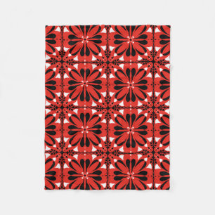 Mysigt Hygge Scandinavian Red Black Design Fleecefilt