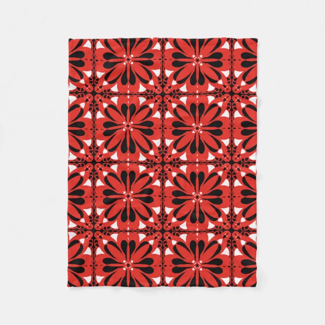 Mysigt Hygge Scandinavian Red Black Design Fleecefilt (Framsidan)