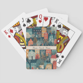 Mysigt Hygge Village Nordic FolArt, anpassningsbar Casinokort