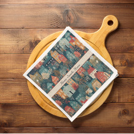 Mysigt Hygge Village Nordic FolArt, anpassningsbar Pappersservett