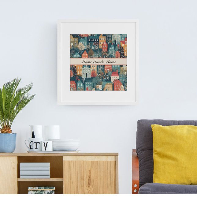Mysigt Hygge Village Nordic FolArt, anpassningsbar Poster (Skapare uppladdad)